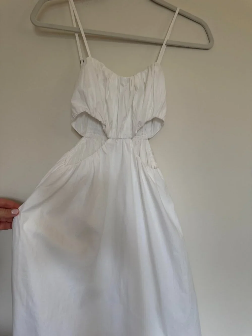 Abercrombie & Fitch Bubble Top Cut Out Maxi Dress Boho Cottagecore White - XS